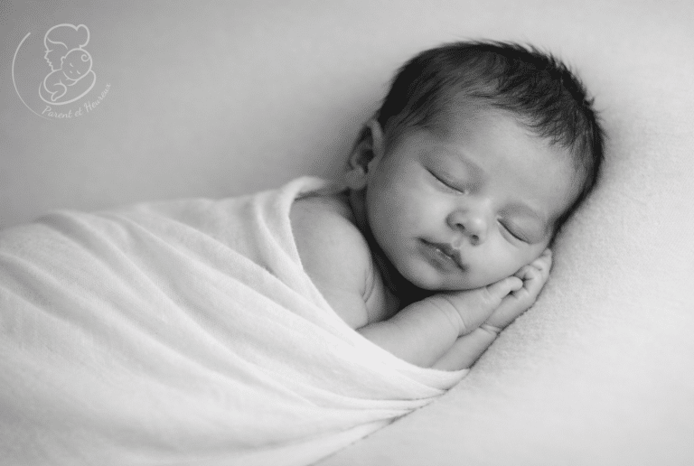 faire part garçon en noir et blanc