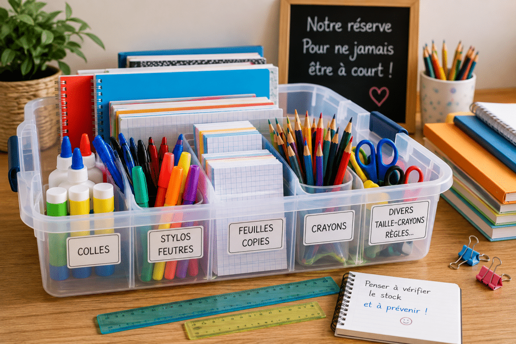 réserve d'affaires scolaires